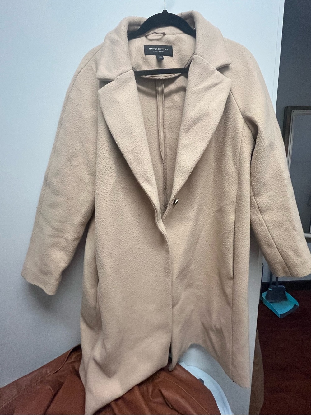 Marc New York Beige Single-Breasted Trench Coat